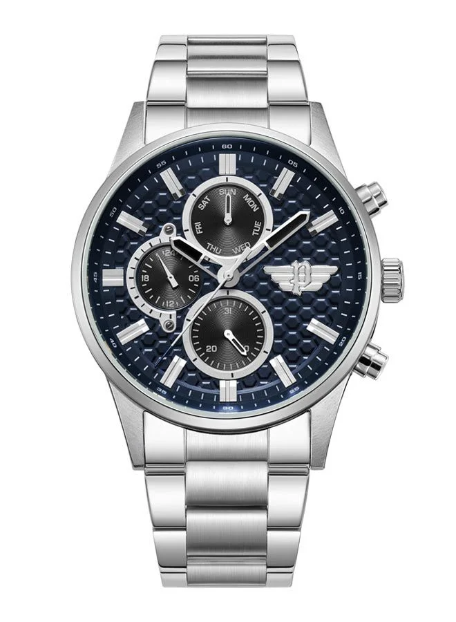 POLICE Tauriko Watch For Men Blue Dial And Silver Bracelet