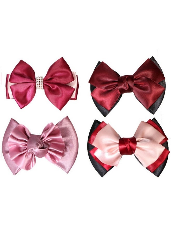 kilofly 4Pc Women'S Twoway Snood Net Bow Barrette Hair Clip Bun Cover Set - Image 3