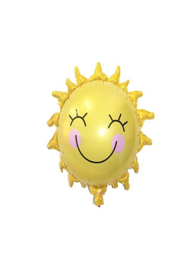 آر إس ٥ بالونات فويل على شكل زهرة الشمس مقاس ٢٦ بوصة، بالونات ألومنيوم على شكل شمس مشرقة، زينة لحفلات أعياد الميلاد وحفلات الزفاف، زينة حفلات ذات طابع صيفي - Image 4