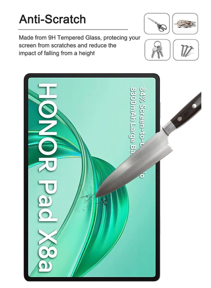 Honor Pad X8a 2024 11 Inch 9H Hardness HD Tempered Glass Screen Protector 99% Transparency with device's original screen clarity and brightness- Clear  - Image 2