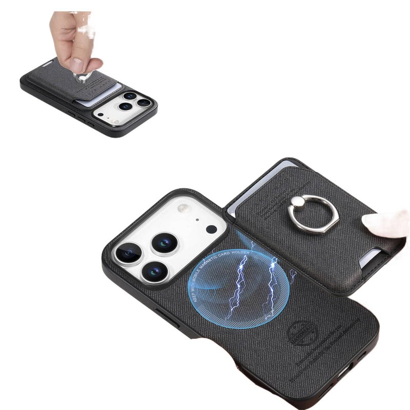 MagSafe Case for iPhone 13 with Card Holder and Drop Protection plus Shockproof plus Strong Magnetic plus Anti-Slip Grip in Gray - ModaStar - Image 4