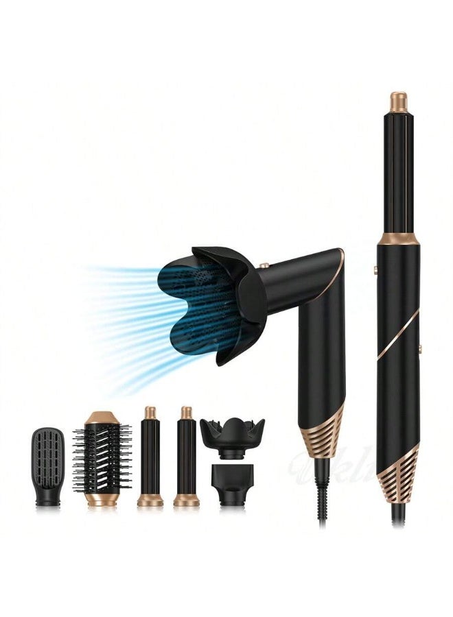 JAJEEK 6-in-1 Multifunction Hair Dryer Brush with Replaceable Styling Heads – Foldable Fast Heating Hot Air Comb with Ionic Technology & Heat-Resistant Glove – Safe Styling for All Hair Types - Image 1