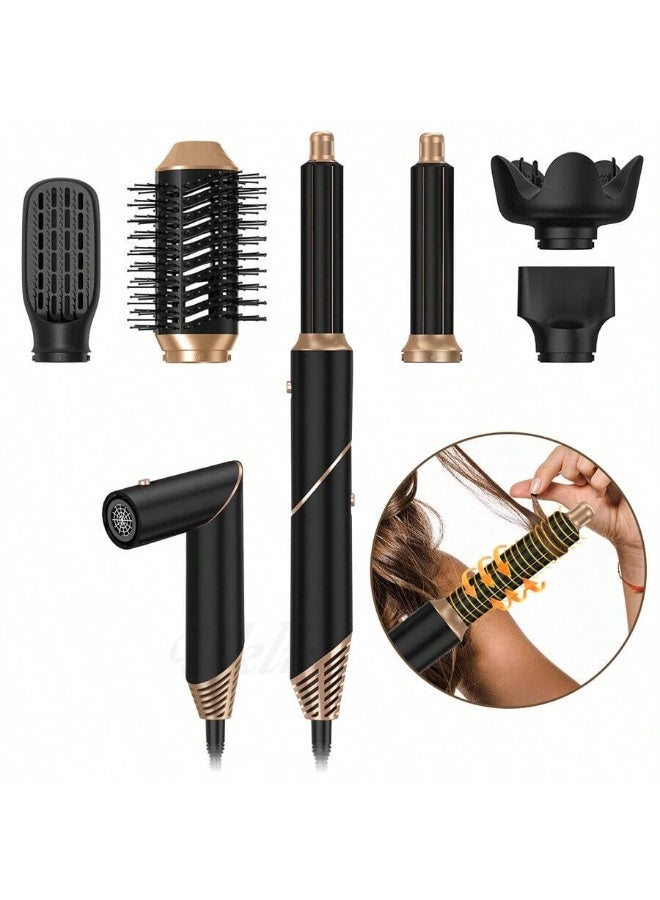 JAJEEK 6-in-1 Multifunction Hair Dryer Brush with Replaceable Styling Heads – Foldable Fast Heating Hot Air Comb with Ionic Technology & Heat-Resistant Glove – Safe Styling for All Hair Types - Image 2