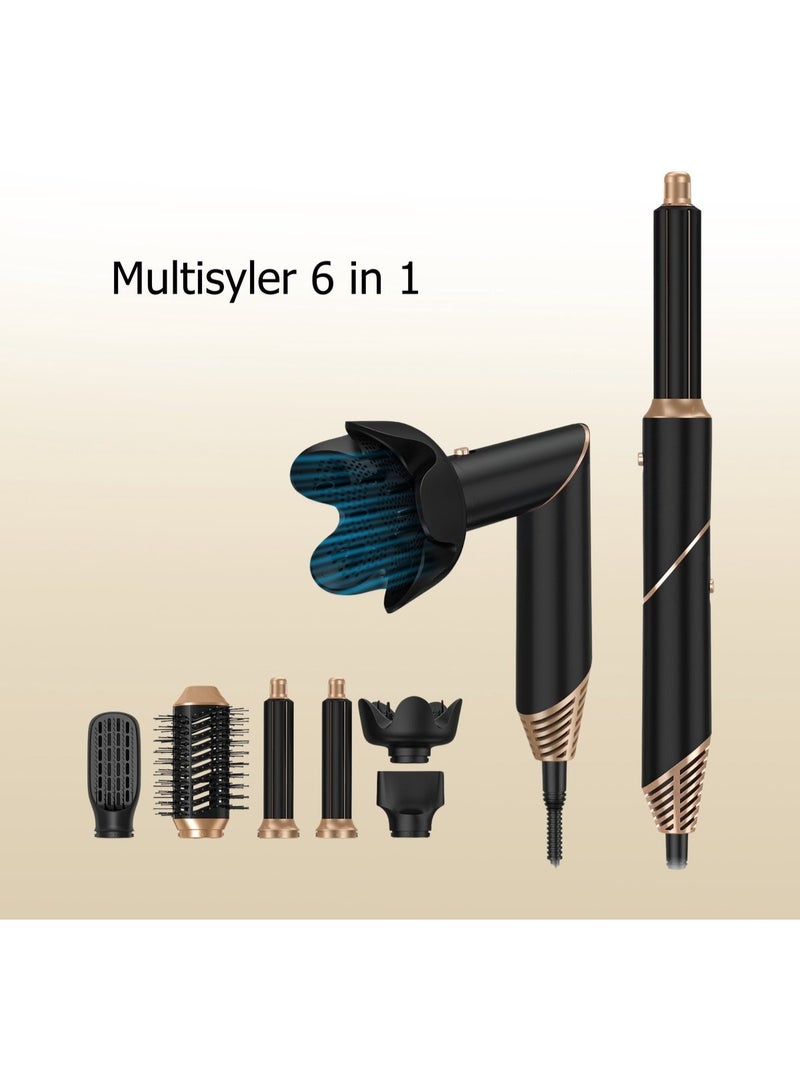 JAJEEK 6-in-1 Multifunction Hair Dryer Brush with Replaceable Styling Heads – Foldable Fast Heating Hot Air Comb with Ionic Technology & Heat-Resistant Glove – Safe Styling for All Hair Types - Image 4