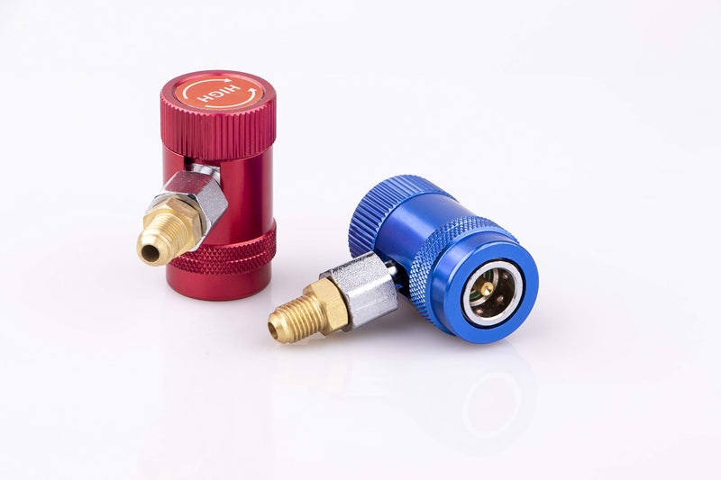 eoocvt R1234yf Quick Couplers Adjustable Conneter Adapter HighLow Side R1234yf Manual Couplers Connector Adapters with 14 Male Port for AC Refrigerants Manifold Gauge Set