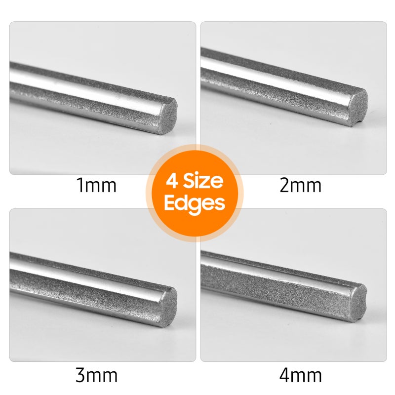 Baroque Guitar Fret Crowning File Fret Repairing Tools with 4 Size Edges Narrow/Medium/Wide Notch Edges and Flat Edges Wood Handle Luthier Tools for Guitars Ukuleles Bass Banjo Mandolin - Image 2