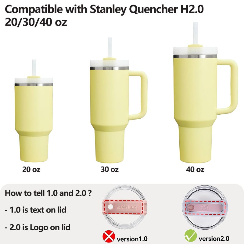 DUNLAGUE Silicone Spill Stopper Set Compatible with Stanley Cup 2.0 30oz & 40oz with Straw Cover (Set of 2  Pomelo) - Image 4