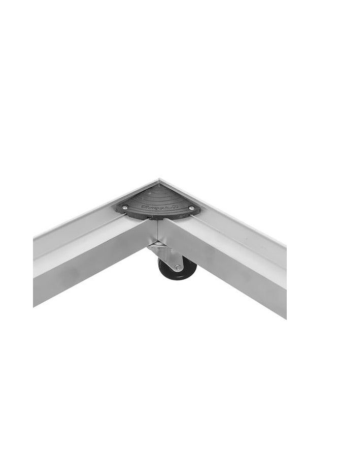 قاعدة ثلاجة 68*64 مصنوعة من الألومنيوم، فضي - Image 2