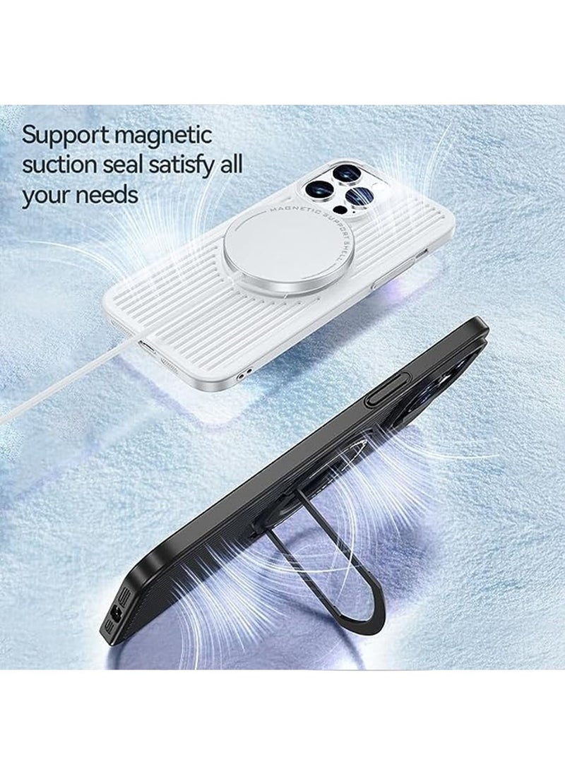 Generic - Compatible with iPhone 14 Pro Max Heat-sink cooling MagSafe Magnetic Ring Holder Phone Case Support Wireless Charging (Black) - Image 1