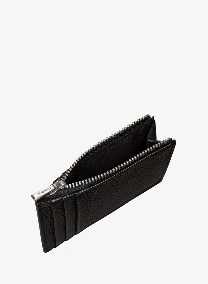 Calvin Klein  Full-Grain Leather RFID Zip Cardholder  | Best Price UAE