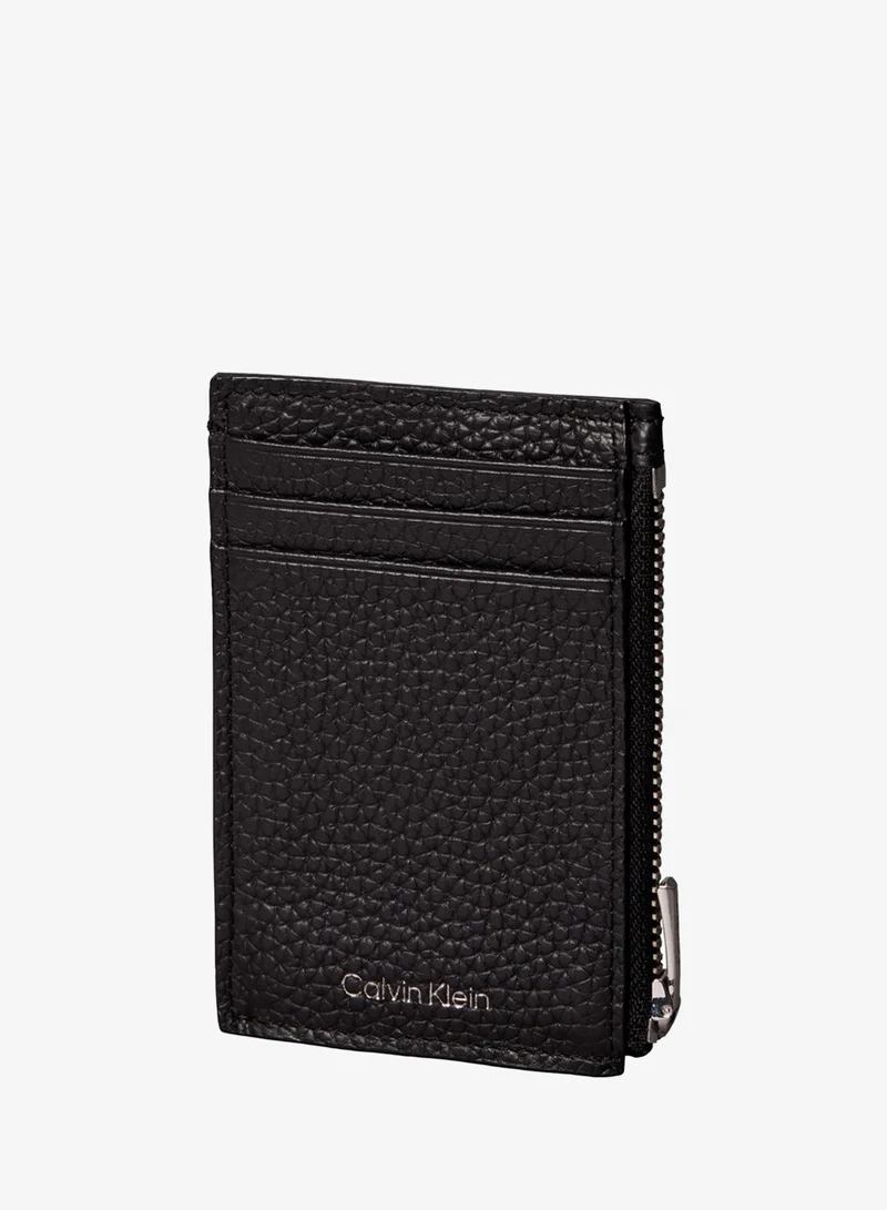 Calvin Klein  Full-Grain Leather RFID Zip Cardholder  | Best Price UAE
