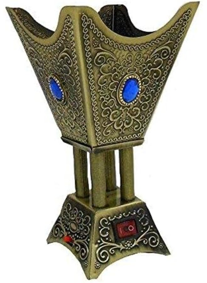 مبخرة فحم مبخرة فحم وسط رباعية الفص باللون الزيتي – تصميم فاخر وأنيق لتعطير المنزل رباعية الفص - لون زيتي - تصميم أنيق وفاخر - Image 2