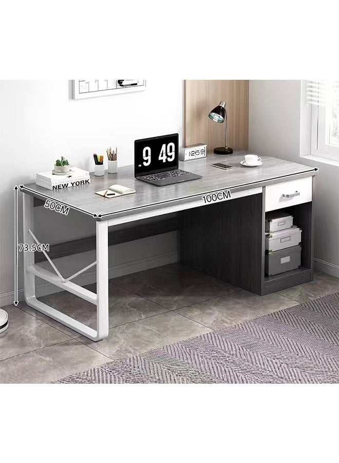 Modern 100 cm Home Office Desk,Office Desk,Study Desk,Learning Table,Game Table, with 3 Large Storage Drawers – Sleek Wooden Workstation for Study, Gaming & Remote Work - Image 3