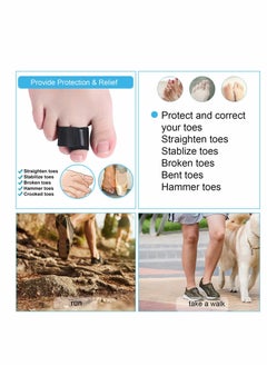 KASTWAVE 16 Pieces Finger Wraps Broken Toe Wraps Finger Splints Tapes Hammer Finger Straightener for Broken, Sprained, Jammed Finger or Jammed, Swollen, Dislocated Joint, 8 Black and 8 Beige  - Image 5