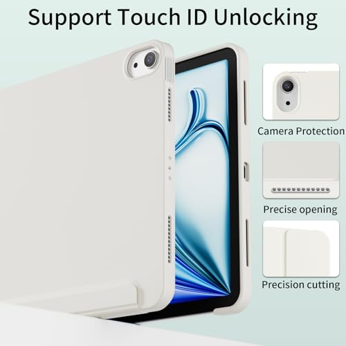 KENKE for iPad A16 11th Generation Case 11 Inch 2025 Release iPad 10th Generation Case 109 Inch 2022 Without Pencil Holder Slim Trifold Stand Protective Cover with Soft TPU Back Cream White - Image 3
