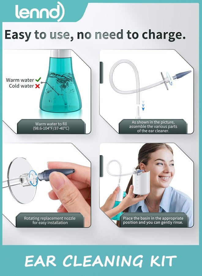 لينند إزالة شمع الأذن، منظف الأذن، مجموعة تنظيف الأذن، نظام غسيل الأذن اليدوي، مجموعة إزالة شمع الأذن، آمنة وفعالة لتنظيف شمع الأذن المتراكم - Image 3