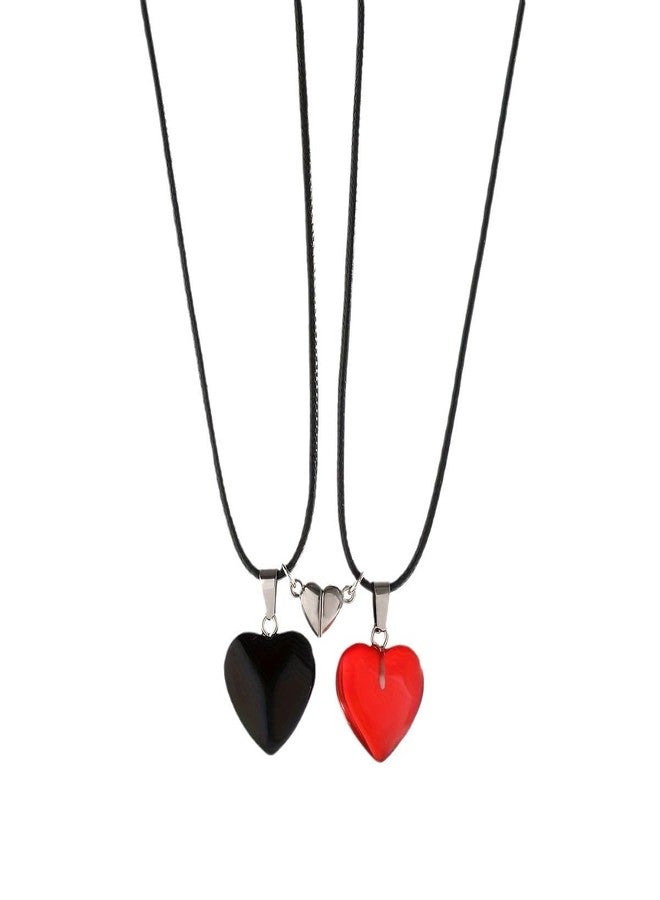 Amaal Pendant for Girls & Boys Couple Necklace Gifts Couple Pendant Valentine Special Love Heart Couple Pendants Stainless Steel Locket for Couples Gift for Girlfriend Valentine Gift for Girls - Image 1
