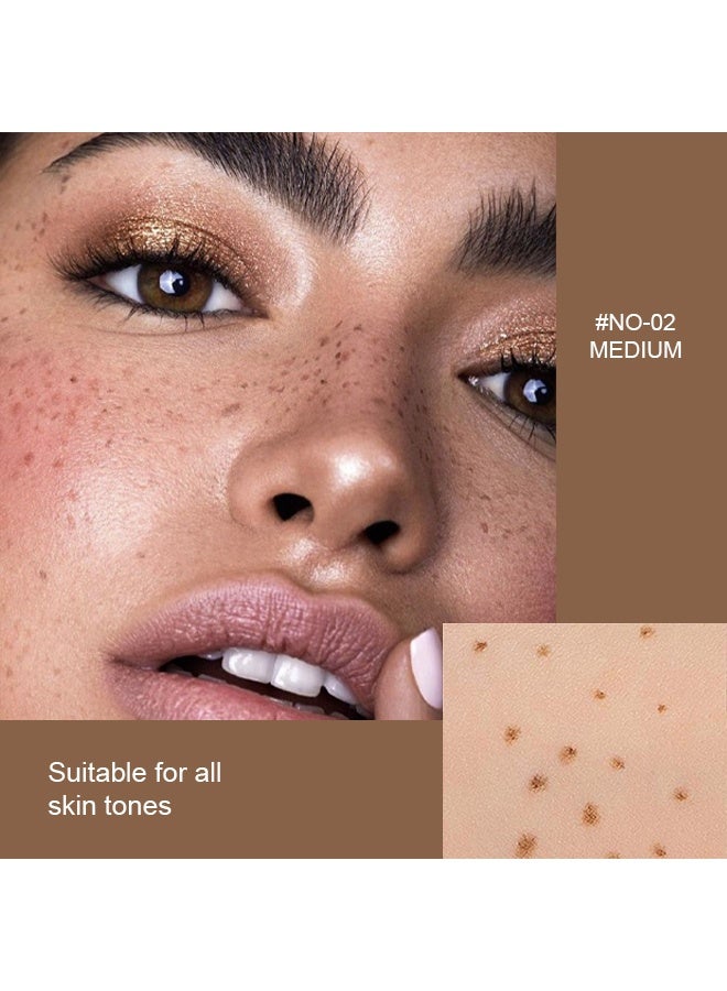 PAGE VINE Freckle Pen- Natural And True Color - Simulation Freckle Pen - Caramel Light Brown Freckle Pencil Natural Easy To Color Without Removing Makeup Spotting Pen Waterproof Sweatproof Makeup #02 Medium - Image 3