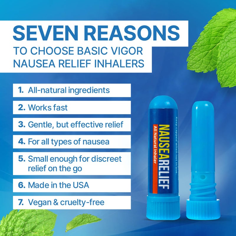 Basic Vigor Nausea Inhaler 2 Pack - Aromatherapy for Chemo Support, Motion Sickness, Queasiness, etc. - Image 2