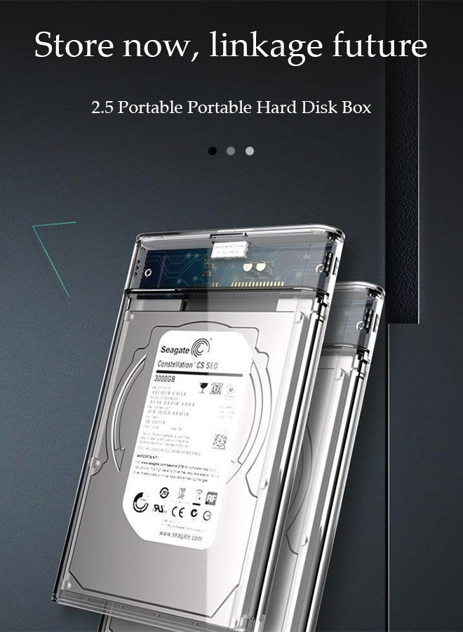 حافظة قرص صلب خارجي، قرص صلب خارجي عالمي بحجم 2.5 بوصة، إصدار دفع وسحب USB 3.0، 5 جيجابت في الثانية، يدعم الأقراص الميكانيكية والأقراص الصلبة، أسود - Image 2