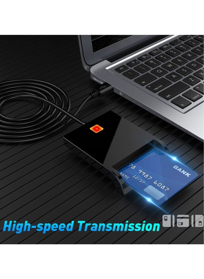 Captaintech Smart Card Reader USB ID Card Reader, USB Card Reader for Bank Card SIM/Chip/IC/CAC Card, Plug & Play, SIM Card Reader Compatible with Windows, Linux, Mac OS 10.5 and above - Image 5