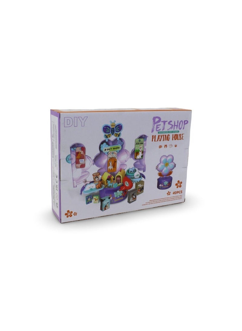 مجموعة "بيت شوب" (Petshop) المتطورة للعب التخيلي (لعبة "البيت") - 40 قطعة - Image 2