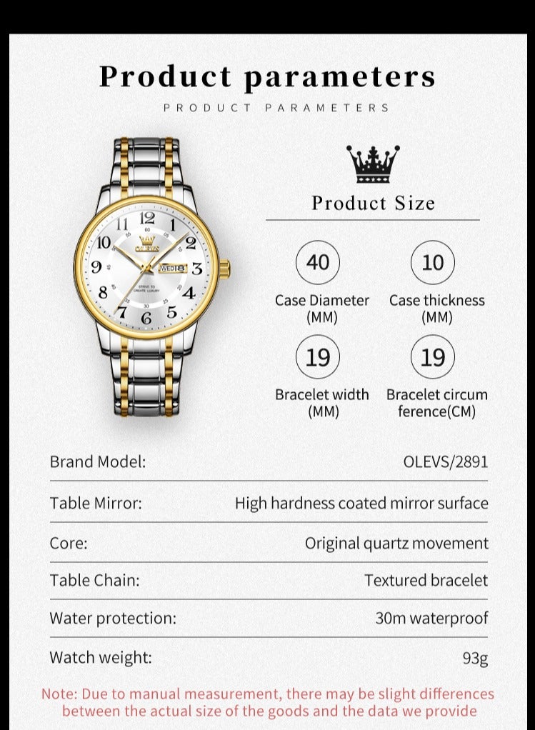 OLEVS Large Numeric Dial Luminous Waterproof Men's Watch High Hardness Coated Glass Alloy Strap Simple Stylish Timepiece - Image 3
