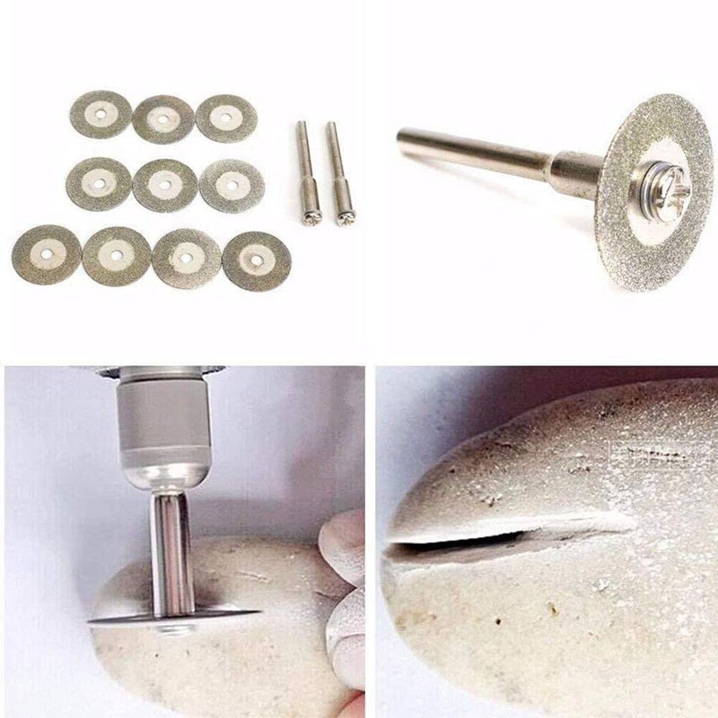 DIY Crafts Diy Crafts CT-DIY-HI-27582 Cutting Wheel Cut Off Discs Coated Rotary Tools With Mandrel for Dremel 40214 Discs & Mandrel, Disc Φ20mm, Pack of 10, 1 Madrel  - Image 2