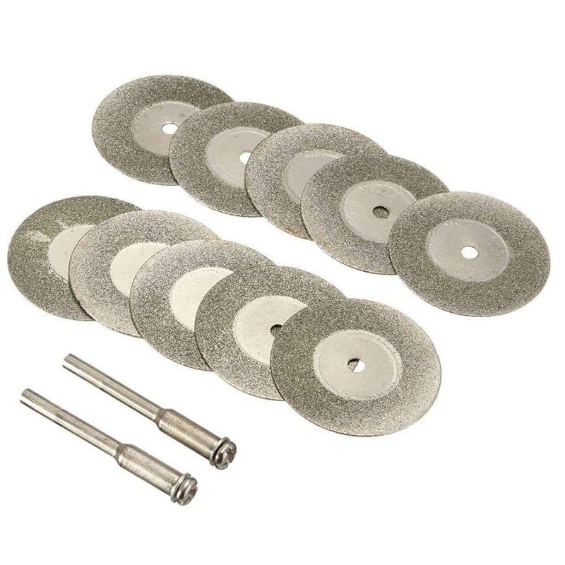 DIY Crafts Diy Crafts CT-DIY-HI-27582 Cutting Wheel Cut Off Discs Coated Rotary Tools With Mandrel for Dremel 40214 Discs & Mandrel, Disc Φ20mm, Pack of 10, 1 Madrel  - Image 1