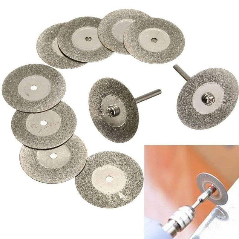 DIY Crafts Diy Crafts CT-DIY-HI-27582 Cutting Wheel Cut Off Discs Coated Rotary Tools With Mandrel for Dremel 40214 Discs & Mandrel, Disc Φ20mm, Pack of 10, 1 Madrel  - Image 5