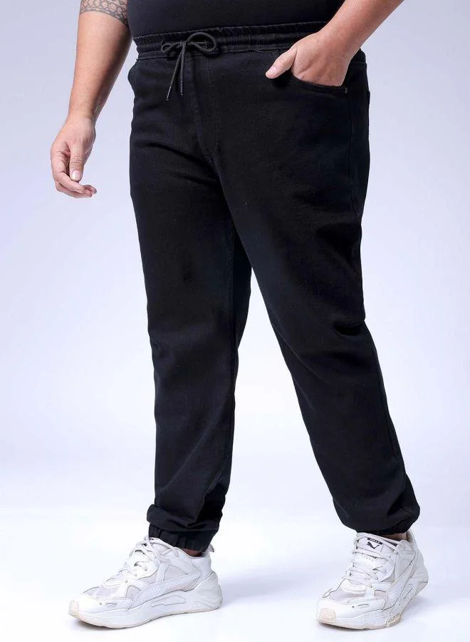 HARDSODA  Men Plus Size Slim Fit Solid Mid-Rise Stretchable Denim Joggers for Men | Best Price UAE