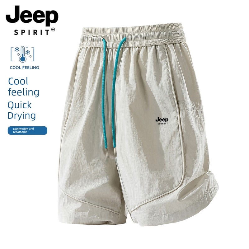 JEEP Quick-Drying Sports Shorts Women's Summer Loose Thin Outwear Middle Pants Ice Silk Casual Sports Five-Minute Pants Men - Image 2