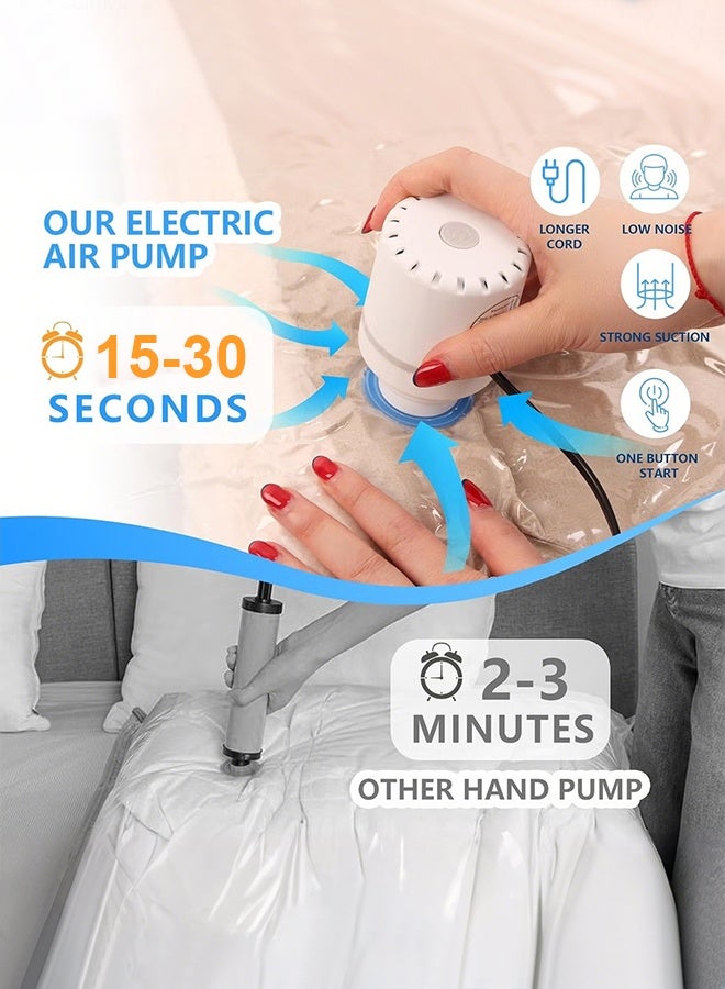 أبيكس 16 عبوة من أكياس تخزين مفرغة من الهواء مع مضخة كهربائية (4 جامبو، 4 كبير، 4 متوسط، 4 صغير)، سماكة 7 ميكرون، أكياس غلق مفرغة من الهواء للملابس والسفر، صندوق هدايا باللون الأزرق - Image 3