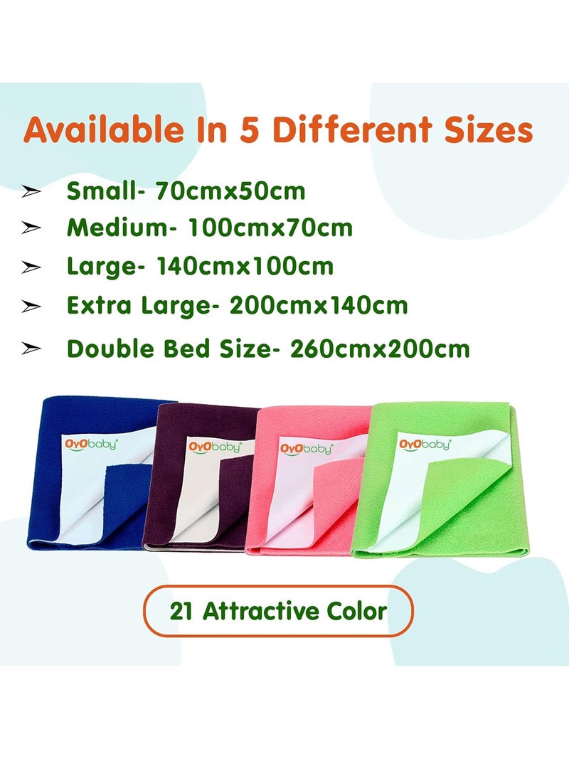 OYO BABY Toddler Baby Bed Sheet with Water Resistant and Easily Washable Dry Sheet, Extra Absorbent Washable Dry Sheet | Soft and Fleece Baby Bed Sheet for Toddler Kids, Large Size 140 X 100cm, Blue - Image 2