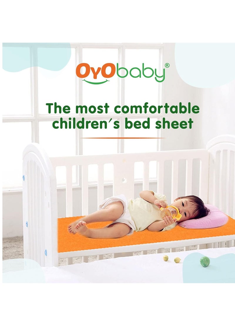 OYO BABY Toddler Baby Bed Sheet with Water Resistant and Easily Washable Dry Sheet, Extra Absorbent Washable Dry Sheet | Soft and Fleece Baby Bed Sheet for Toddler Kids, Large Size 140 X 100cm, Blue - Image 3