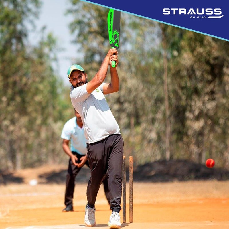 STRAUSS Clash Cricket Bat | Full Size | Dimensions: 34 X 4.5 inch | Heavy Duty Hard Plastic Cricket Bat | for All Age Groups | Tennis & Synthetic Ball Cricket Bat | Tennis Cricket Bat,(Green) - Image 5