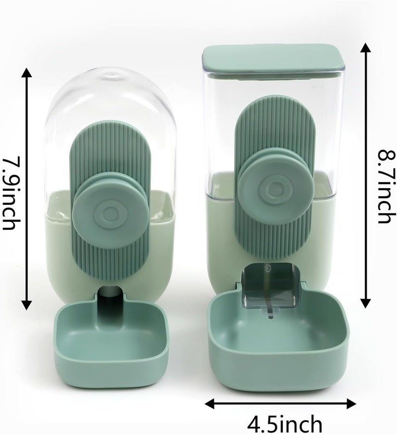 Kenond 35oz Hanging Automatic Pet Food Water Dispenser, Auto Gravity Pet Feeder and Waterer Set, Cage Cat Food Bowl Dog Feeding Station for Puppy and Kitten Rabbit Chinchilla Hedgehog Ferret (Green) … - Image 2