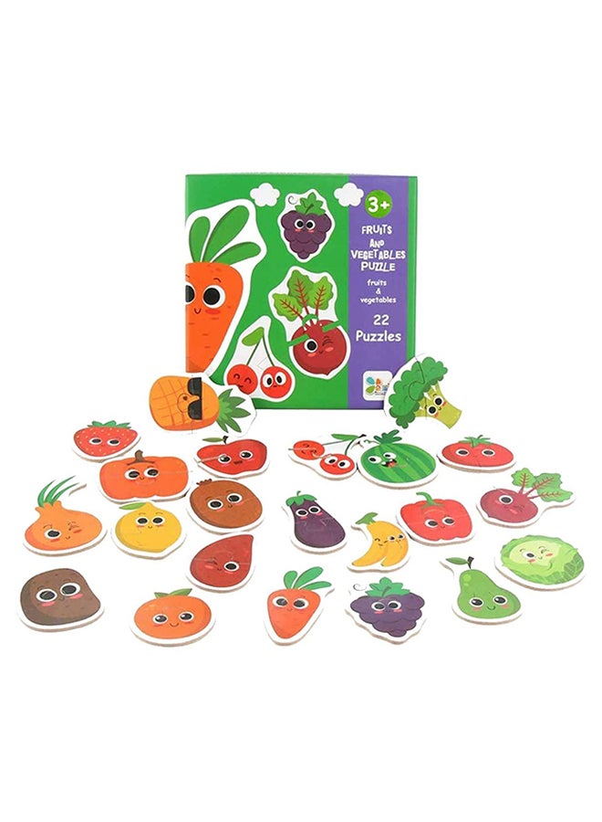 22 Pieces Fruit And Vegetables Matching Puzzle  - Image 2
