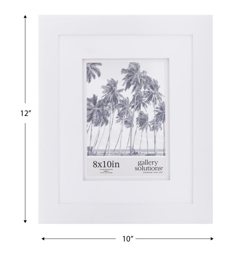 Gallery Solutions Wall Mount or Tabletop Picture Frame with Double Mat  8x10 Matted To 5x7  White - Image 3