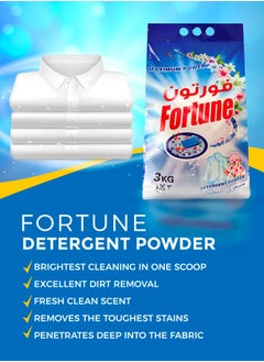 Fortune Automatic Laundry Detergent Powder Original Scent Stain-free Clean Laundry 3 KG  - Image 1