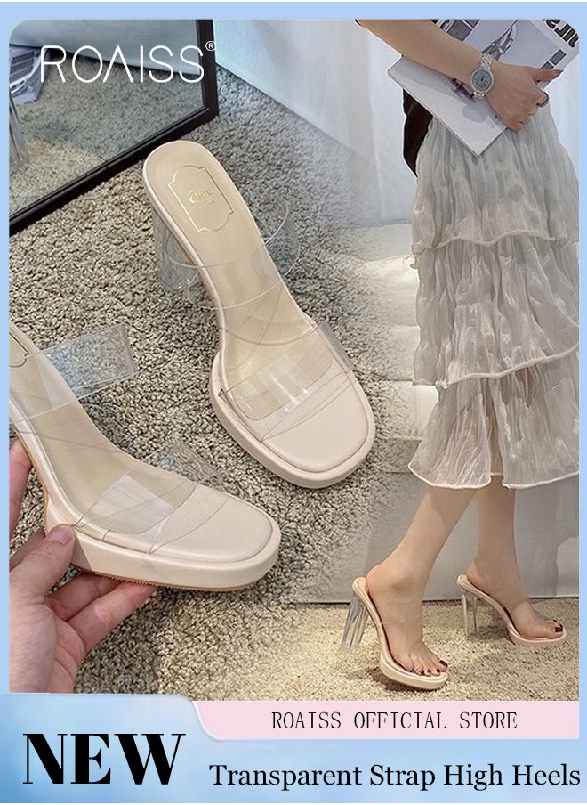 Women High Heels with Transparent One Strap Design Thick Heel High Heel Slippers Fashionable and Versatile for Daily Commuting - pzsku/Z7AF6643D522213181442Z/45/_/1699669264/f2093592-bb8d-448b-b78f-4a9534aca79f