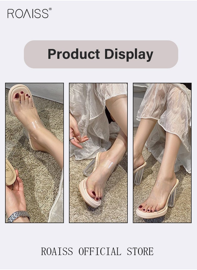 Women High Heels with Transparent One Strap Design Thick Heel High Heel Slippers Fashionable and Versatile for Daily Commuting - pzsku/Z7AF6643D522213181442Z/45/_/1699669306/a7e03538-f9a3-489a-b8cb-38a947522a5b