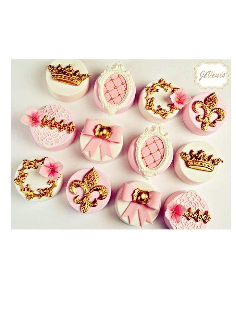 Excefore Vintage Frame Silicone Mold, Set of 3 Relief Baroque Style Silicone Mould, 3D Curlicues Scroll Resin Polymer Clay, Lace Photo Frame Silicone Molds for Cupcake Topper Jewelry Polymer Clay Crafting - Image 2