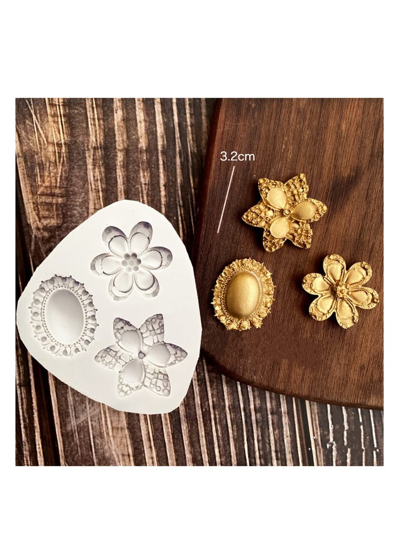 Excefore Vintage Frame Silicone Mold, Set of 3 Relief Baroque Style Silicone Mould, 3D Curlicues Scroll Resin Polymer Clay, Lace Photo Frame Silicone Molds for Cupcake Topper Jewelry Polymer Clay Crafting - Image 5