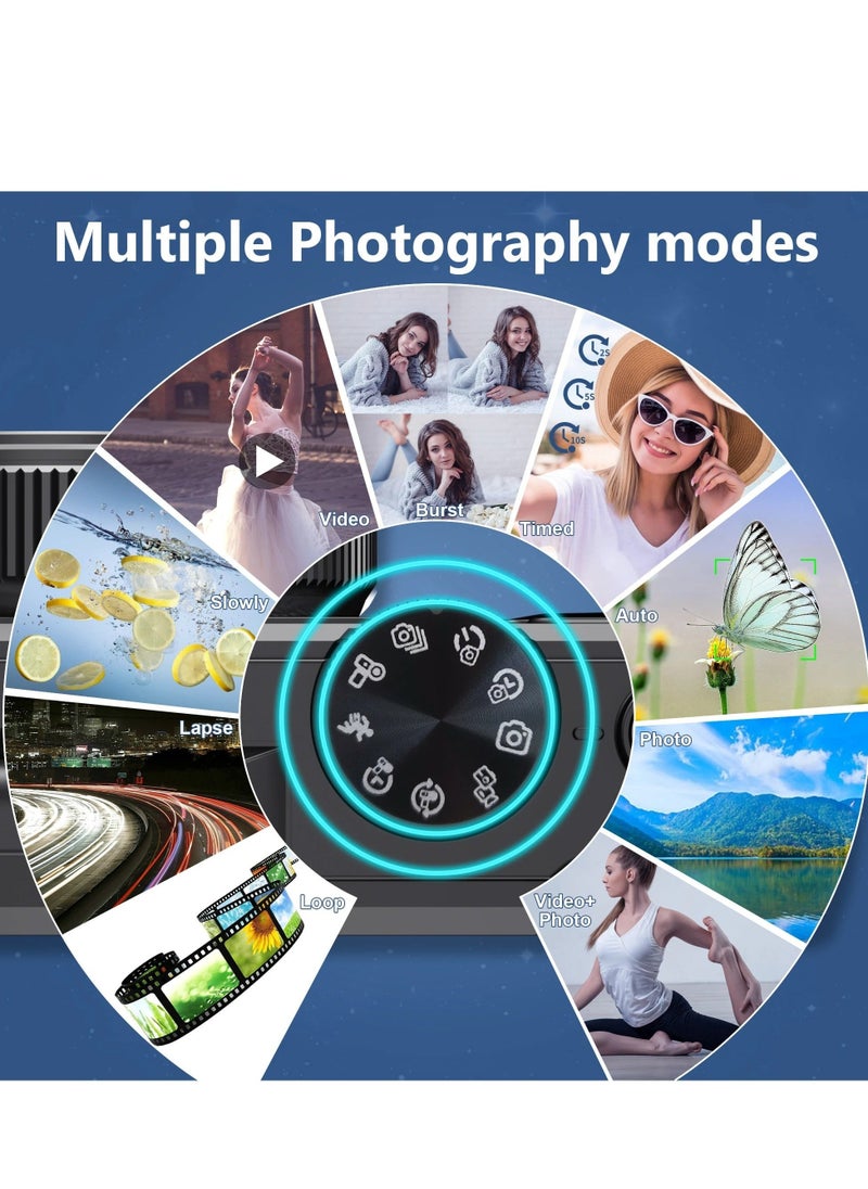 Generic Digital Camera, 75MP Camera Digital for Photography, 5K Vlogging Camera, Kids Camera 18X Point and Shoot Digital Cameras with 64GB TF Card, 18X Zoom, 2 Battery  - Image 3