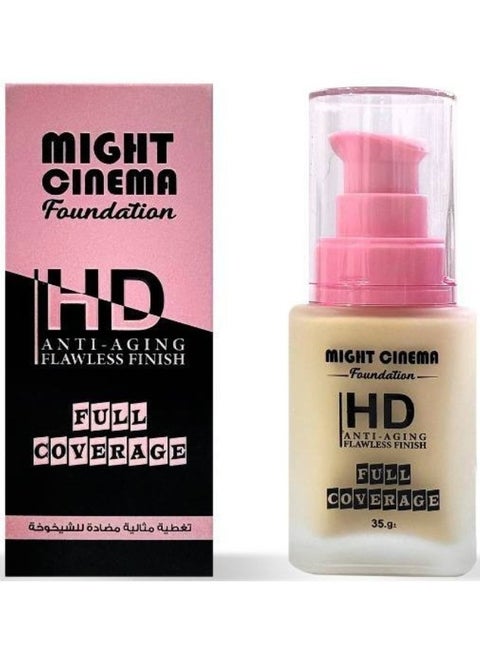 MIGHT CINEMA Foundation HD ANTI-AGING FLAWLESS FINISH FULL COVERAGE NO.104