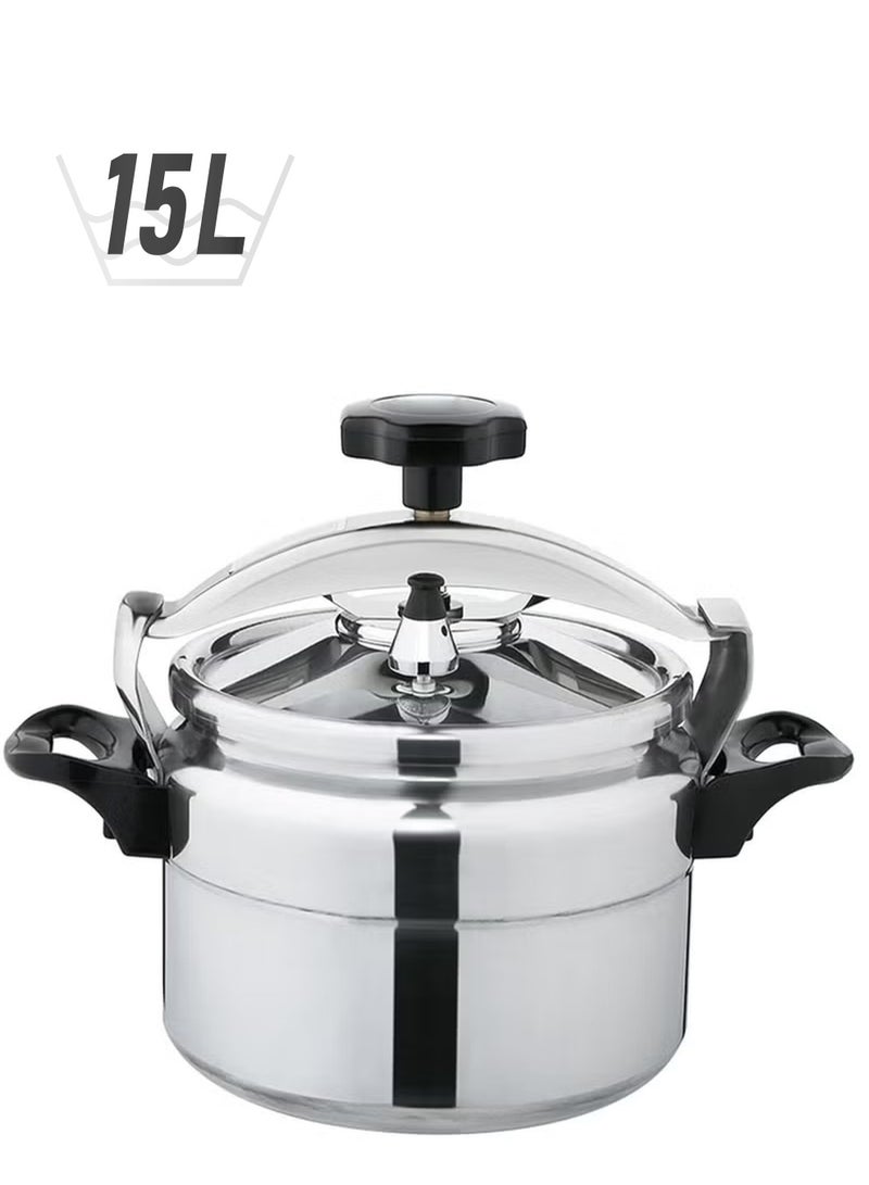 15Liters Aluminium Pressure Cooker  Pressure Pot  Arabic Cooker  Silver Silver  - Image 1