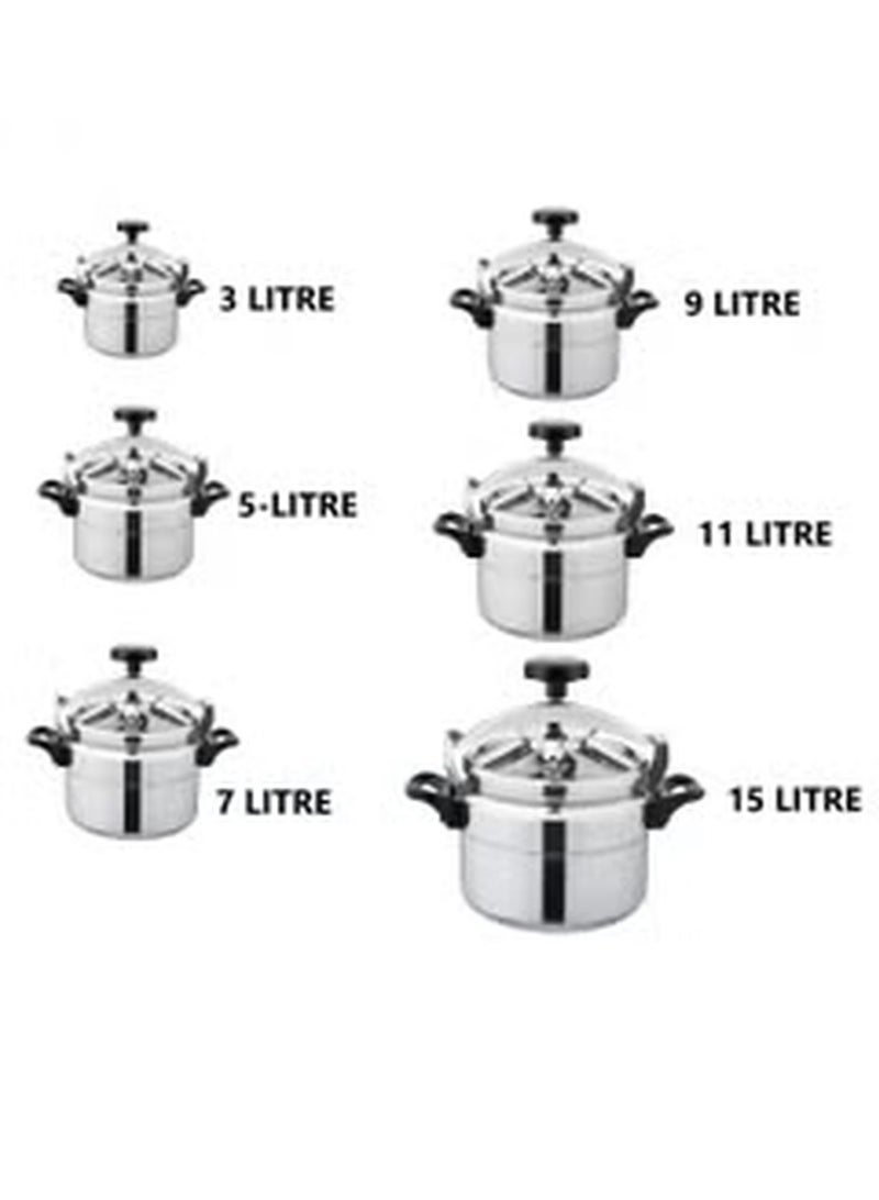 15Liters Aluminium Pressure Cooker  Pressure Pot  Arabic Cooker  Silver Silver  - Image 3