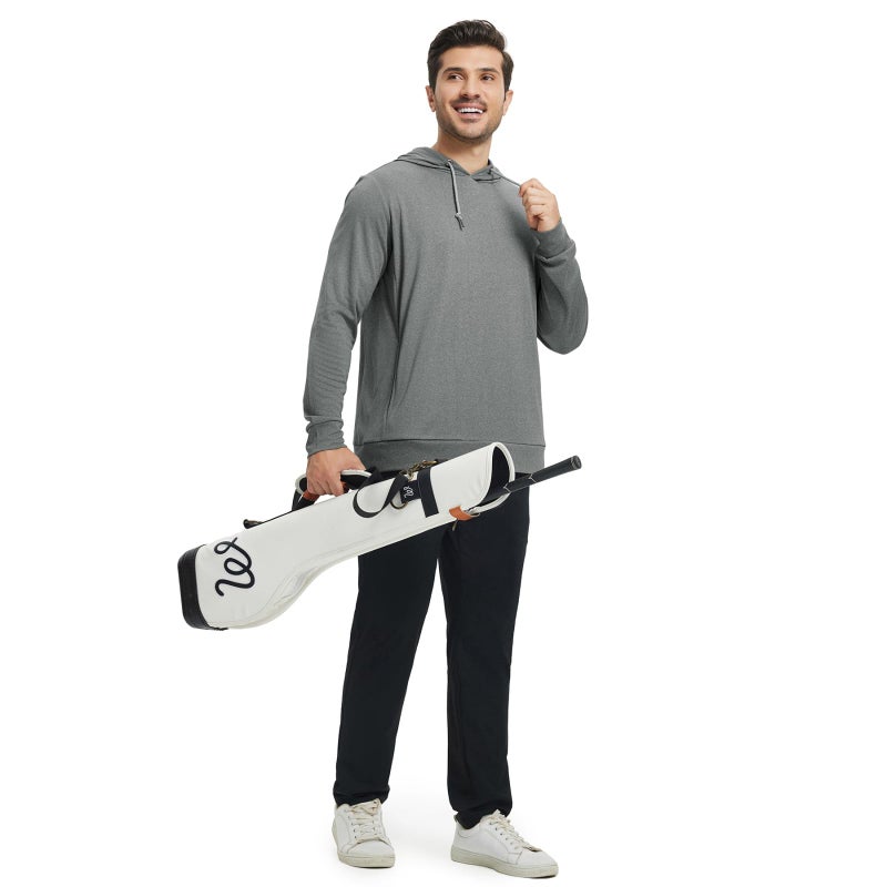 M MAELREG Hooded Sweatshirts for Men Breathable Lightweight Performance Heather Golf Pullover Hoodies With Pockets - Image 4