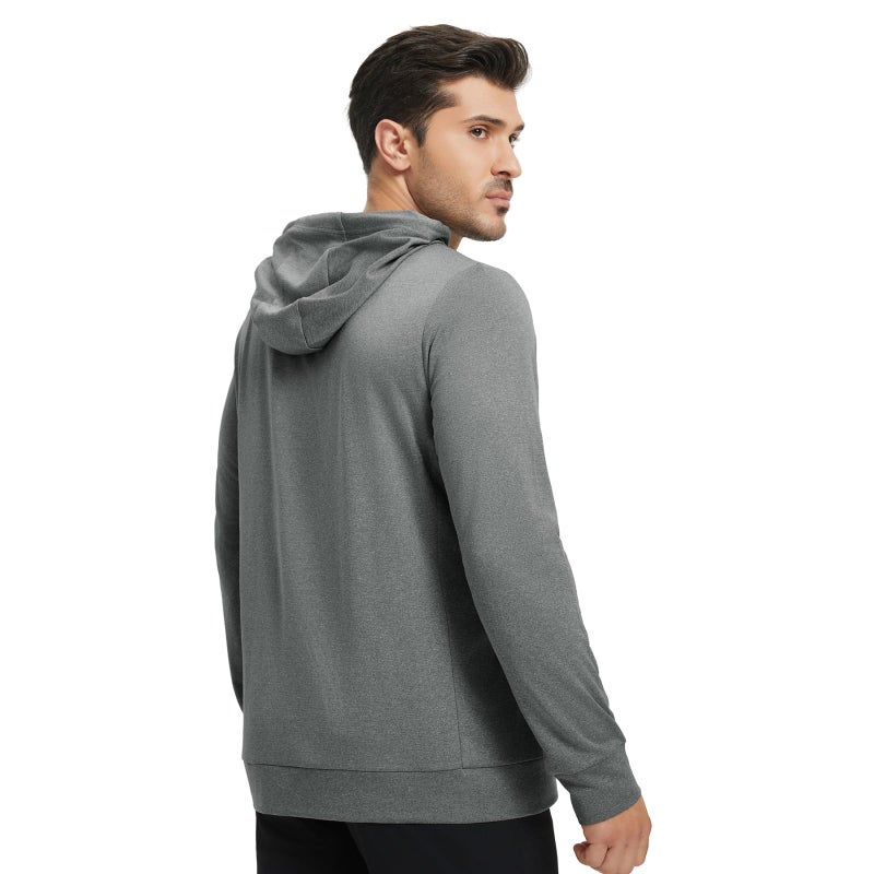 M MAELREG Hooded Sweatshirts for Men Breathable Lightweight Performance Heather Golf Pullover Hoodies With Pockets - Image 3